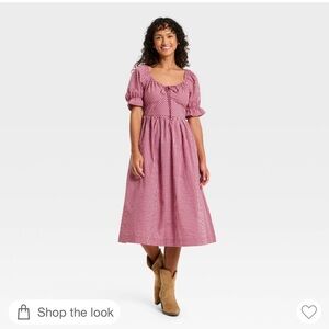 Universal Thread Red Checkered Midi Dress